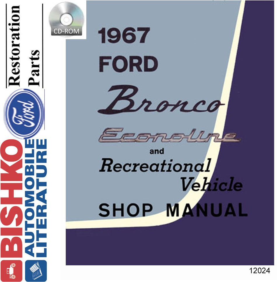 bishko automotive literature Shop Service Repair Manual CD Engine Drivetrain for The 1967 Ford Econoline Bronco