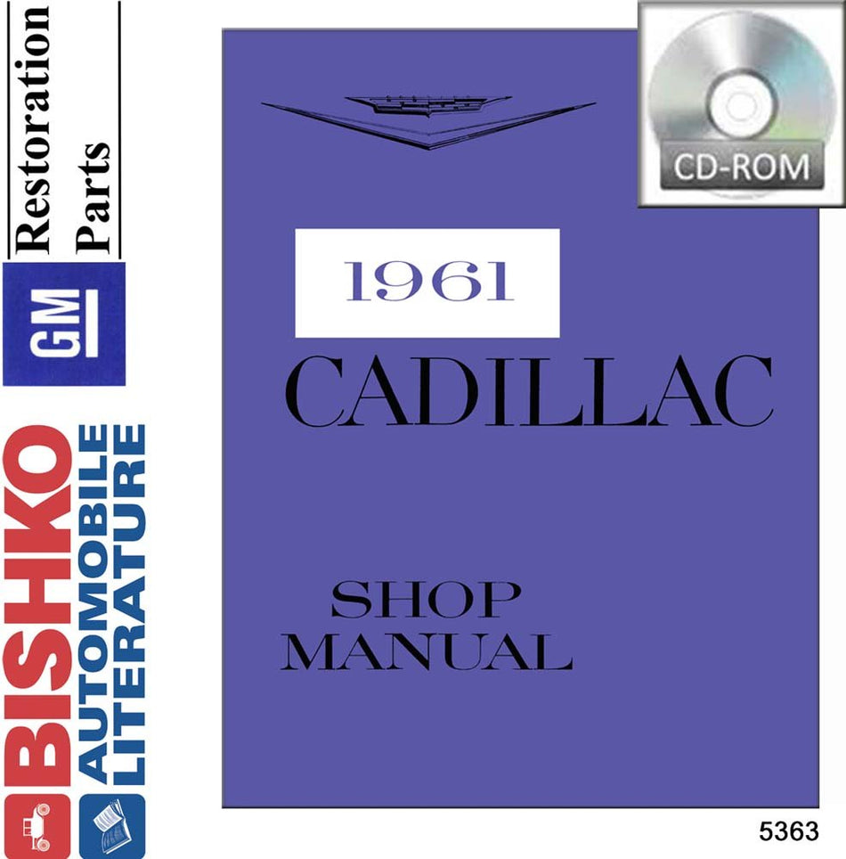 bishko automotive literature Shop Service Repair Manual CD for The 1961 Cadillac 60 62 75 Fleetwood