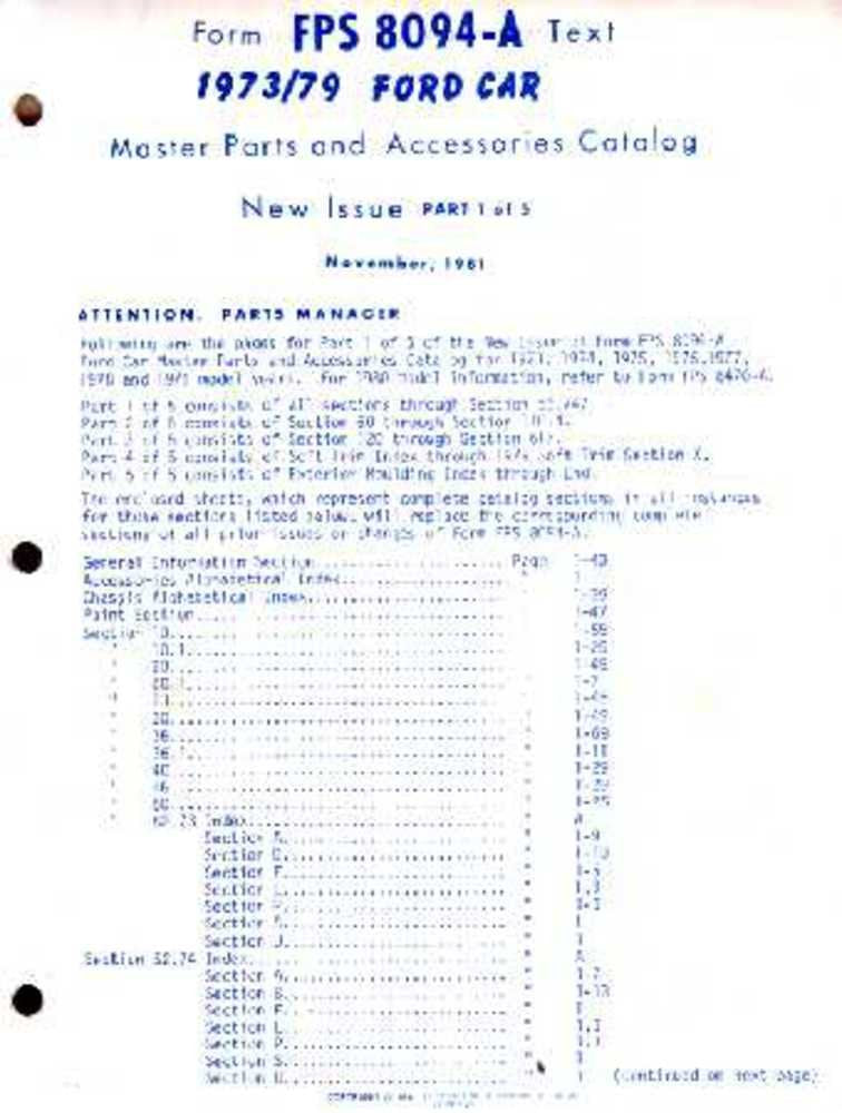bishko automotive literature 1973 1976 1977 1978 1979 Ford Part Numbers Book List Catalog Manual Interchange