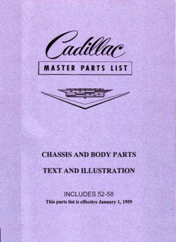 bishko automotive literature Parts Numbers List Guide Interchange Drawings for The 1954 1955 1956 1957 1958 Cadillac