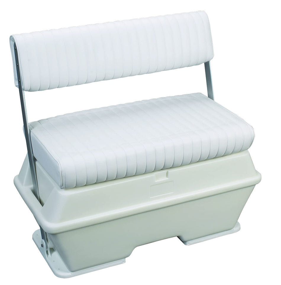 Moeller Deluxe Permanent Mount Swing Back Cooler or Livewell Boat Seat (72-Quart, 37 x 18.5 x 34.5) Capacity