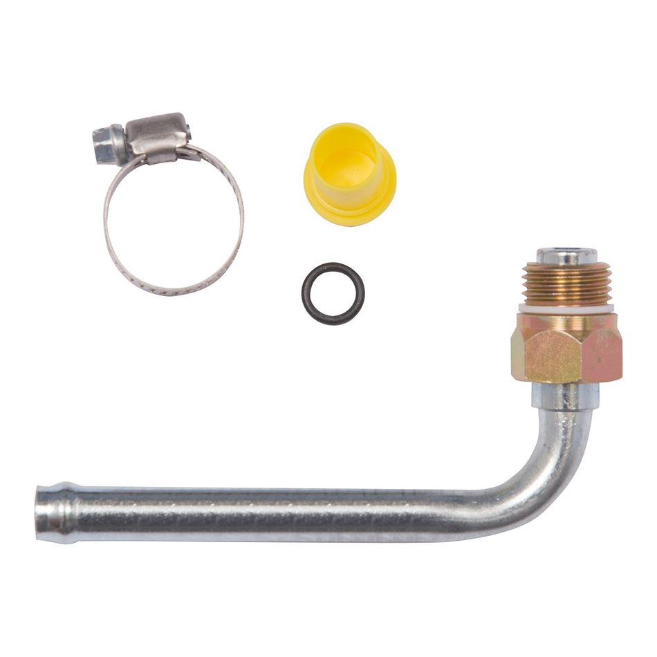 Edelmann 39102 Power Steering Line End Fitting; 3/8 Swivel O-Ring x 3/8 Beaded Tube - 90 degree