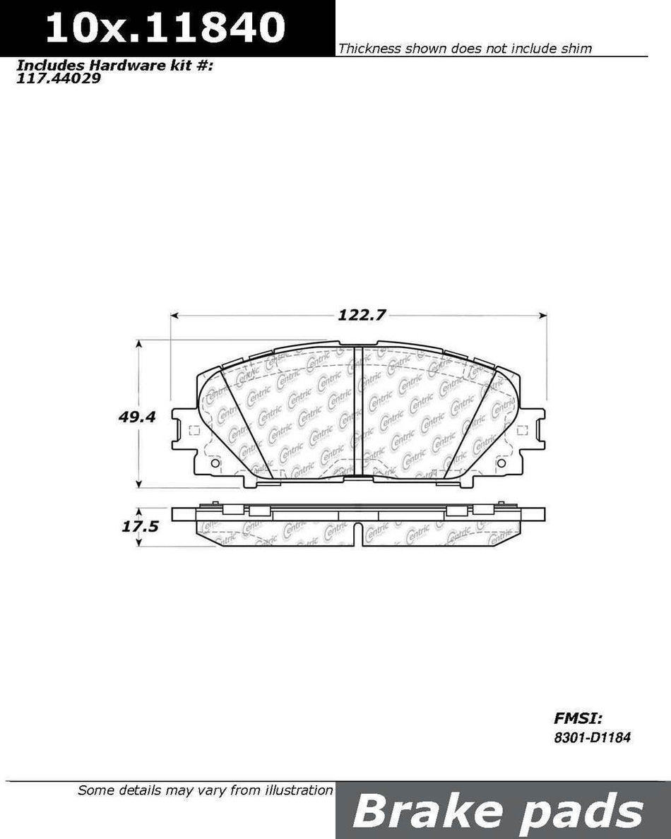 Centric 104.11840 Disc Brake Pad