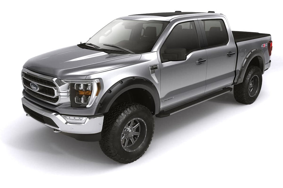 Bushwacker Forge Pocket/Rivet Style Front & Rear Fender Flares | 4-Piece Set, Black, Textured Finish | 28314-08 | Fits 2011-2016 Ford F-250, F-350 Super Duty (Excludes Dually)