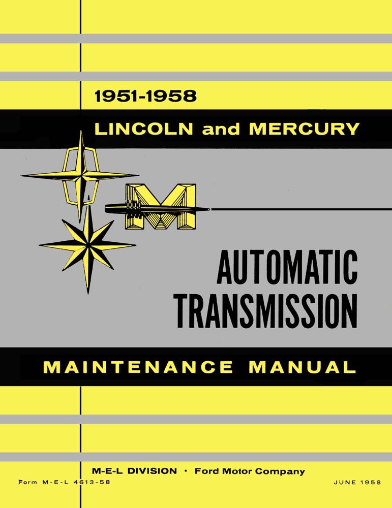 bishko automotive literature 1951-1958 Lincoln Mercury Transmission Shop Service Repair Manual Book Engine