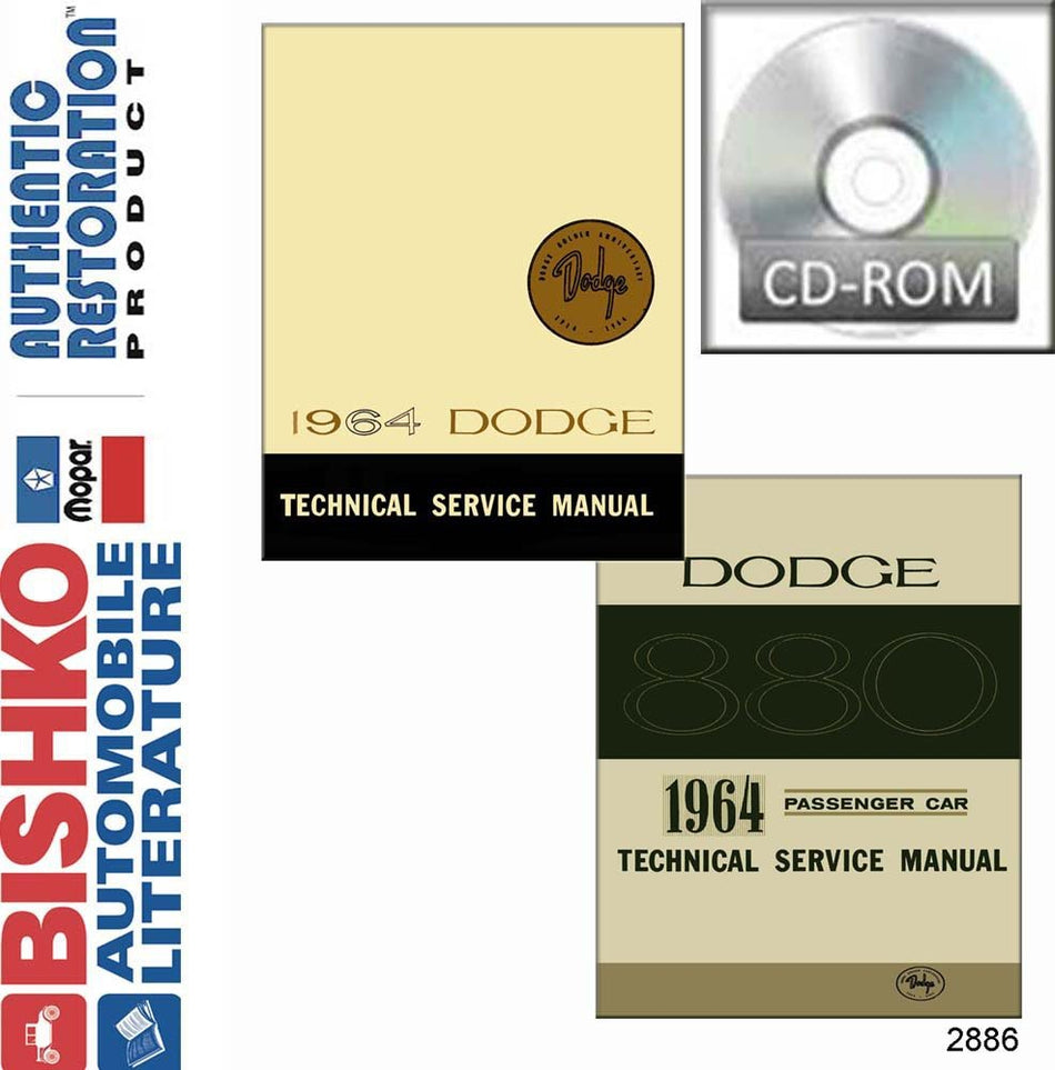 bishko automotive literature 1964 Dodge Dart Polara 880 Shop Service Repair Manual CD Engine Wiring
