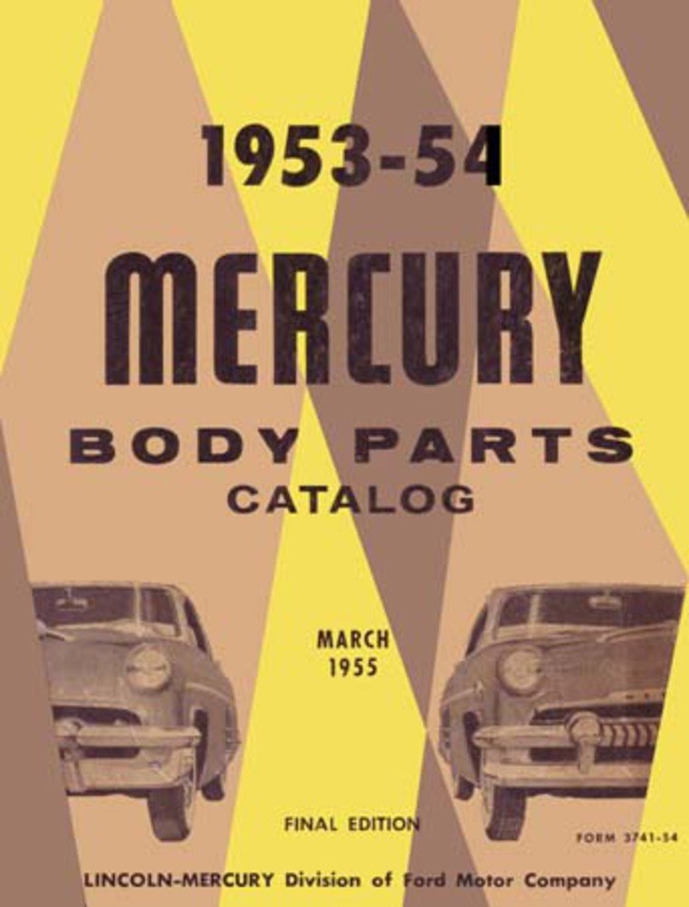 bishko automotive literature 1953 1954 Mercury Part Numbers Book List Guide Interchange Drawings