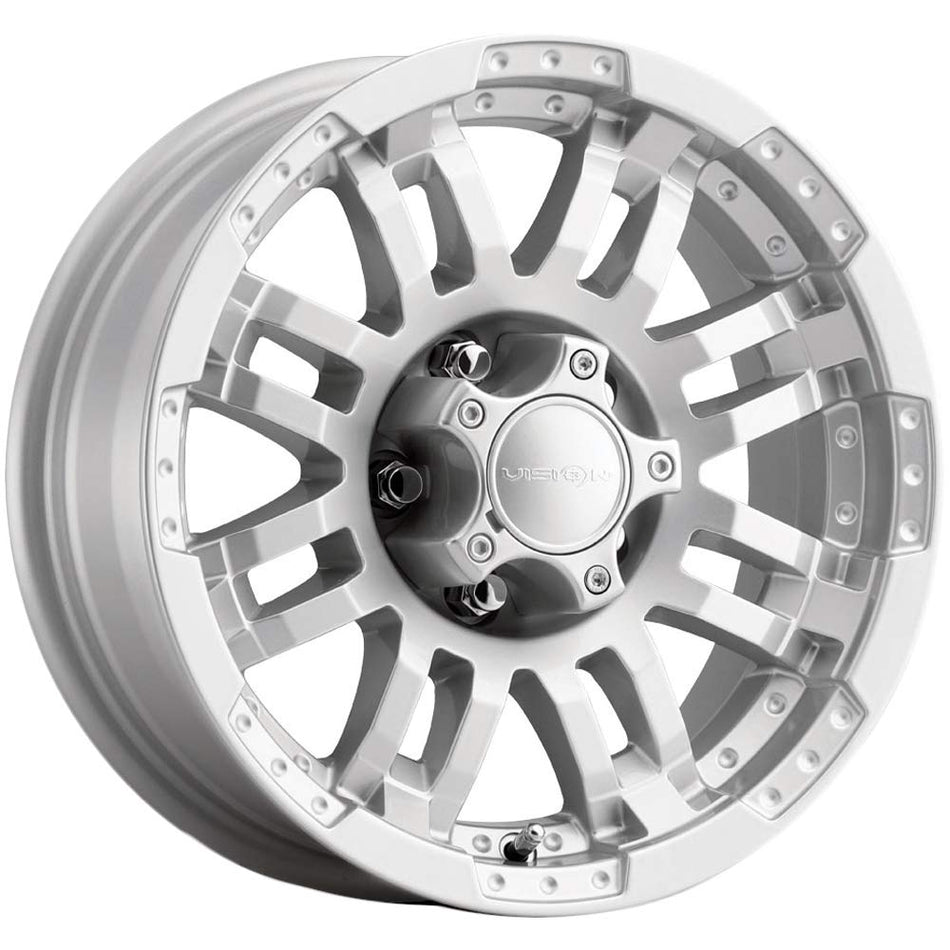 Vision 375 WARRIOR Custom Wheel - 18x8.5, 18 Offset, 6x139.7 Bolt Pattern, 106.2mm Hub - Winter Paint Silver Rim