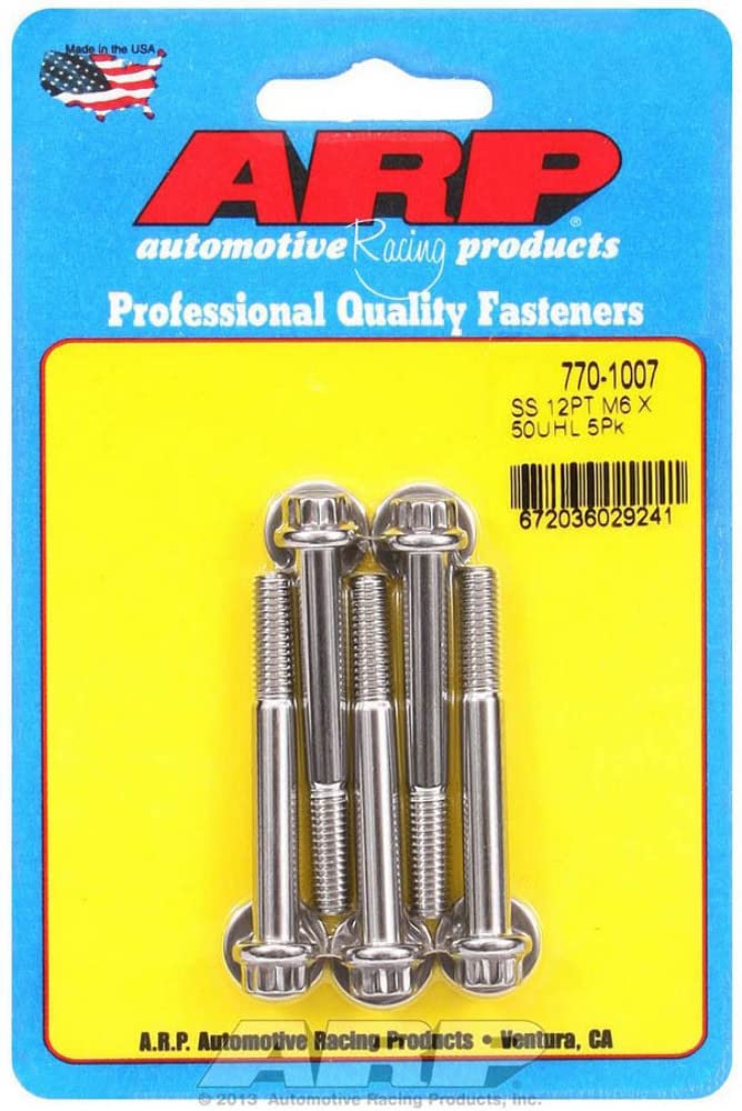 Autoracing Products 770-1007 S/S Bolt Kit - 12pt. (5) 6mm x 1.00 x 50mm