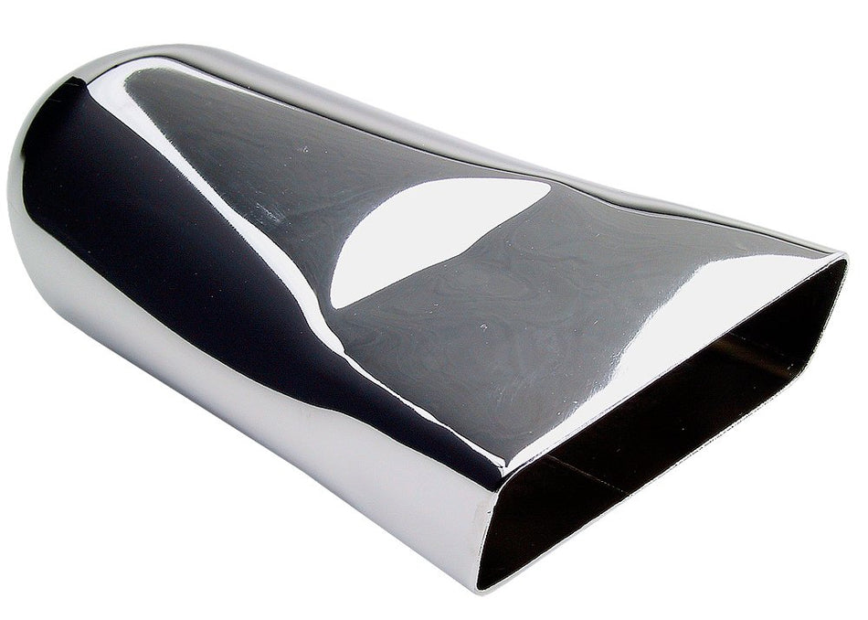 Hedman Hedders 17150 Hot Tip Exhaust Tip Chrome Flat Angle Rolled Tip 9 in. Length 2.25 in. Inlet 3 in. Outlet Weld On Hot Tip Exhaust Tip