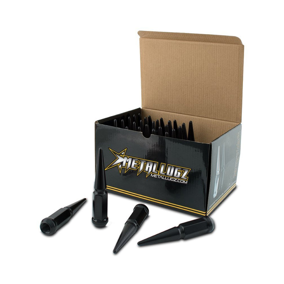 Metal Lugz Spiked Lugz Black 14x2.0 Thread 4.4 Overall Length kit Contains 32 Lugs & 1 Key