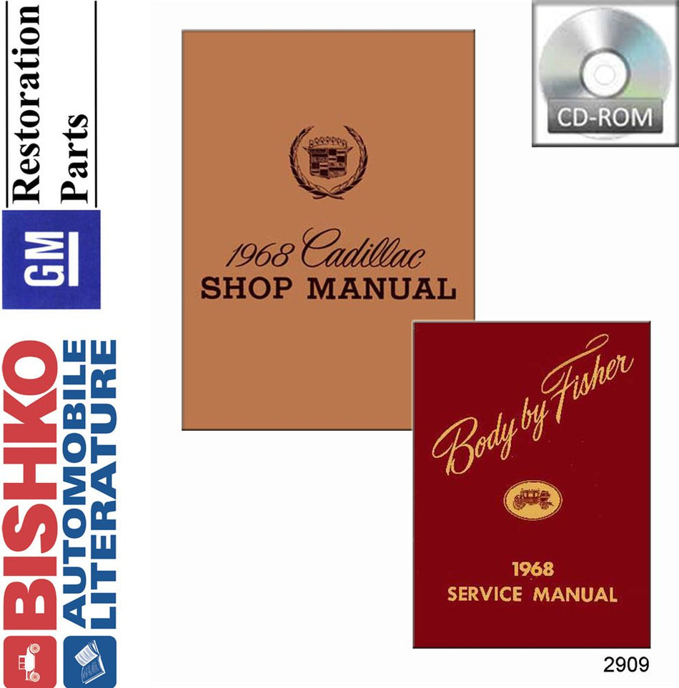 bishko automotive literature Shop Service Repair Manual CD for The 1968 Cadillac Deville Eldorado Fleetwood