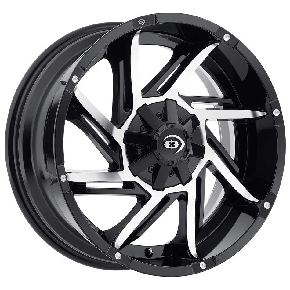 Vision 422 Prowler Gloss Black Machined Face Wheel Finish (17 x 9. inches /6 x 135 mm, -12 mm Offset)