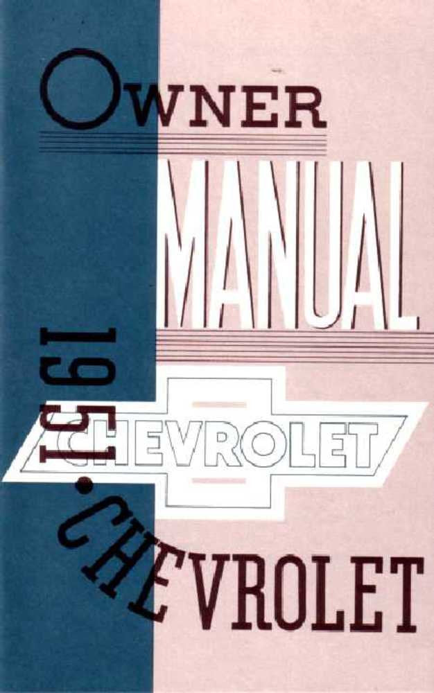 bishko automotive literature 1951 Chevrolet Owners Manual User Guide Reference Operator Book Fuses Fluids