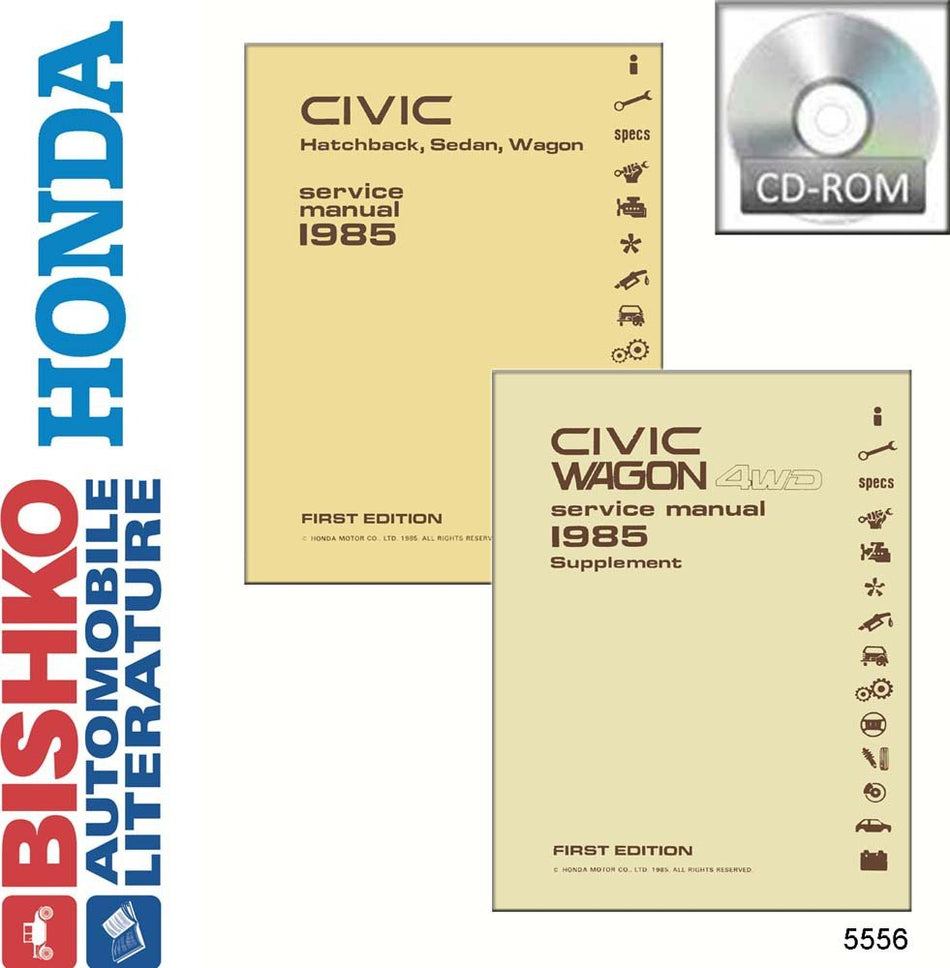 bishko automotive literature - Shop Repair Manual CD w/4WD Supplement for The 1985 Honda Civic Hatch Sedan Wagon