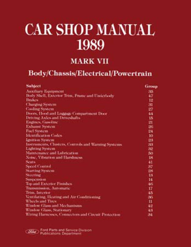 bishko automotive literature 1989 Lincoln Mark Vll Shop Service Repair Manual Engine Drivetrain Electrical