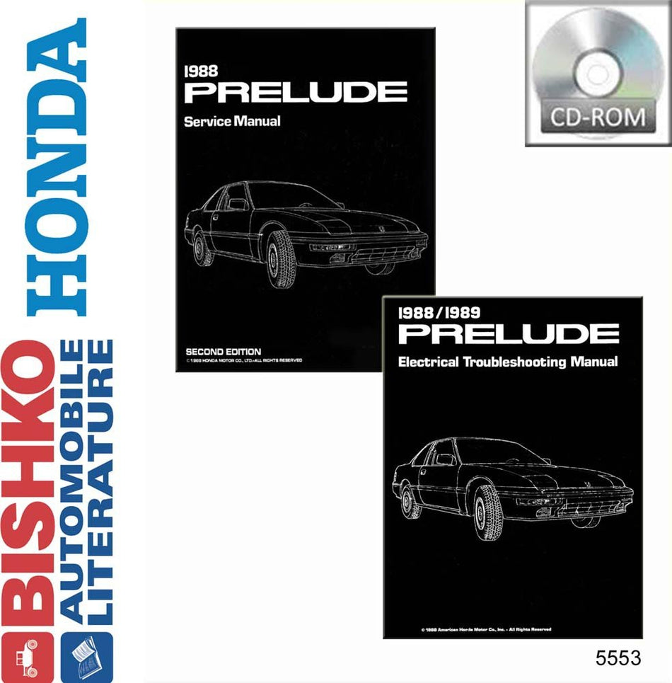 bishko automotive literature - Shop Service Repair Manual CD W/ETM Engine Drivetrain Wiring for The 1988 Honda Prelude