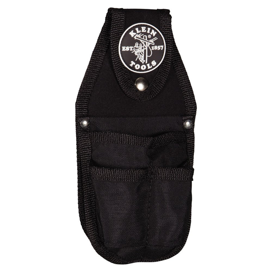 Klein Tools 5482 Tool Pouch, Tool Belt Back Pocket Tool Pouch with Snap Loop Belt Connect, 4-Pockets, Nylon Construction, 5 x 2 x 9.875-Inch