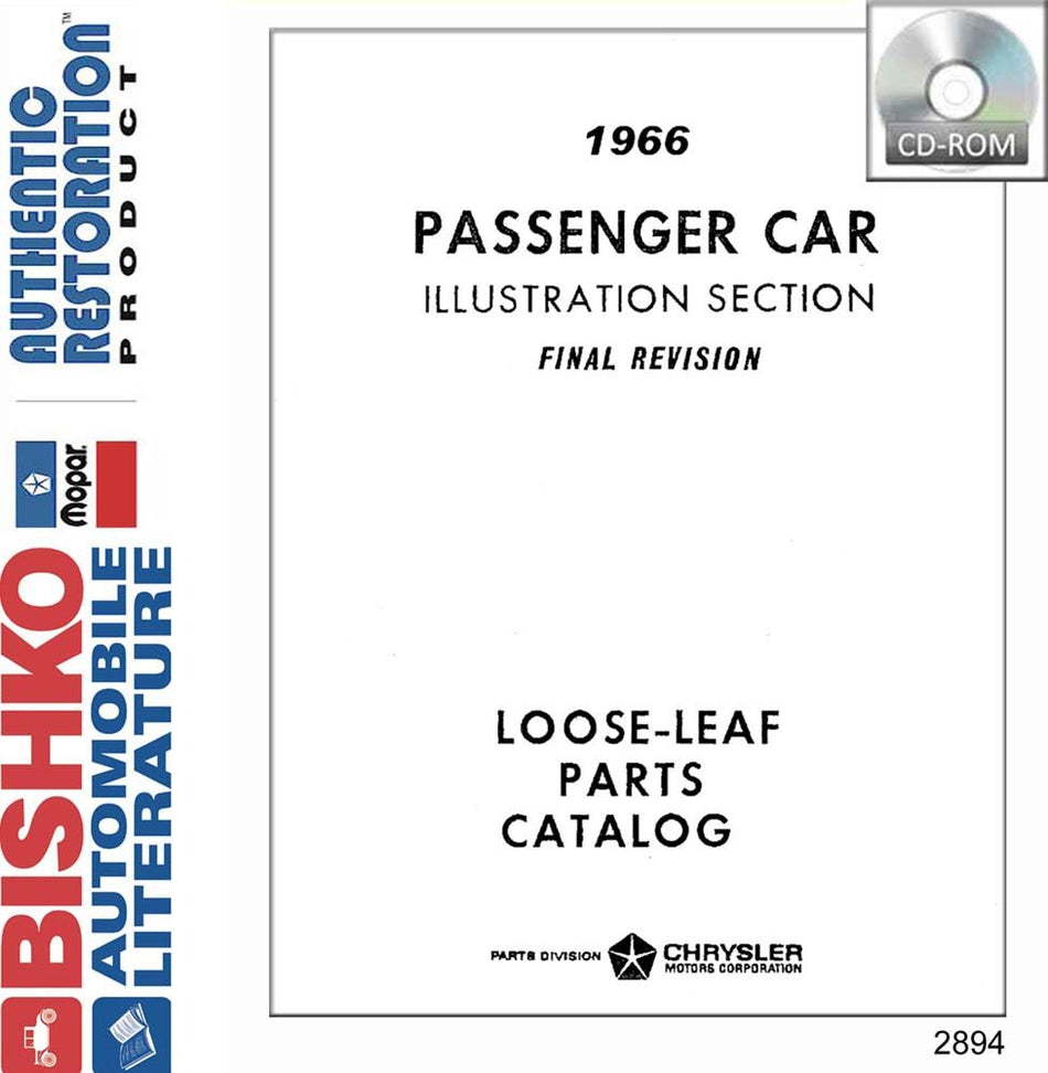 bishko automotive literature 1966 Mopar Chrysler Dodge DeSoto Plymouth Parts Numbers Book List CD Interchange