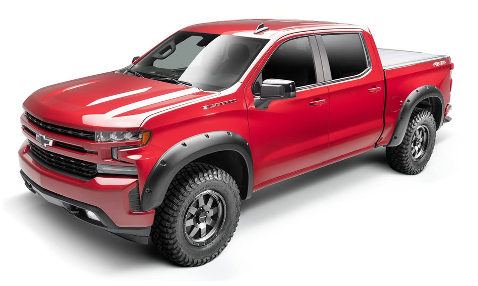 Bushwacker Forge Pocket/Rivet Style Front & Rear Fender Flares | 4-Piece Set, Black, Textured Finish | 38125-08 | Fits 2016-2022 Toyota Tacoma