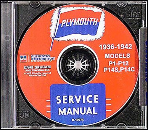 bishko automotive literature 1941 Plymouth Deluxe Standard Shop Service Repair Manual CD Engine Electrical