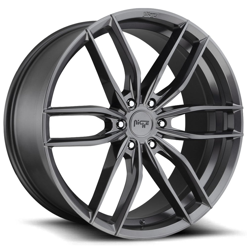 NICHE Vosso M204 Matte Anthracite Wheel with Aluminum (22 x 9.5 inches /6 x 135 mm, 30 mm Offset)