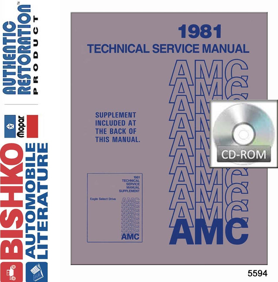 bishko automotive literature 1981 AMC Spirit Concord Eagle Shop Service Repair Manual CD Engine Wiring OEM