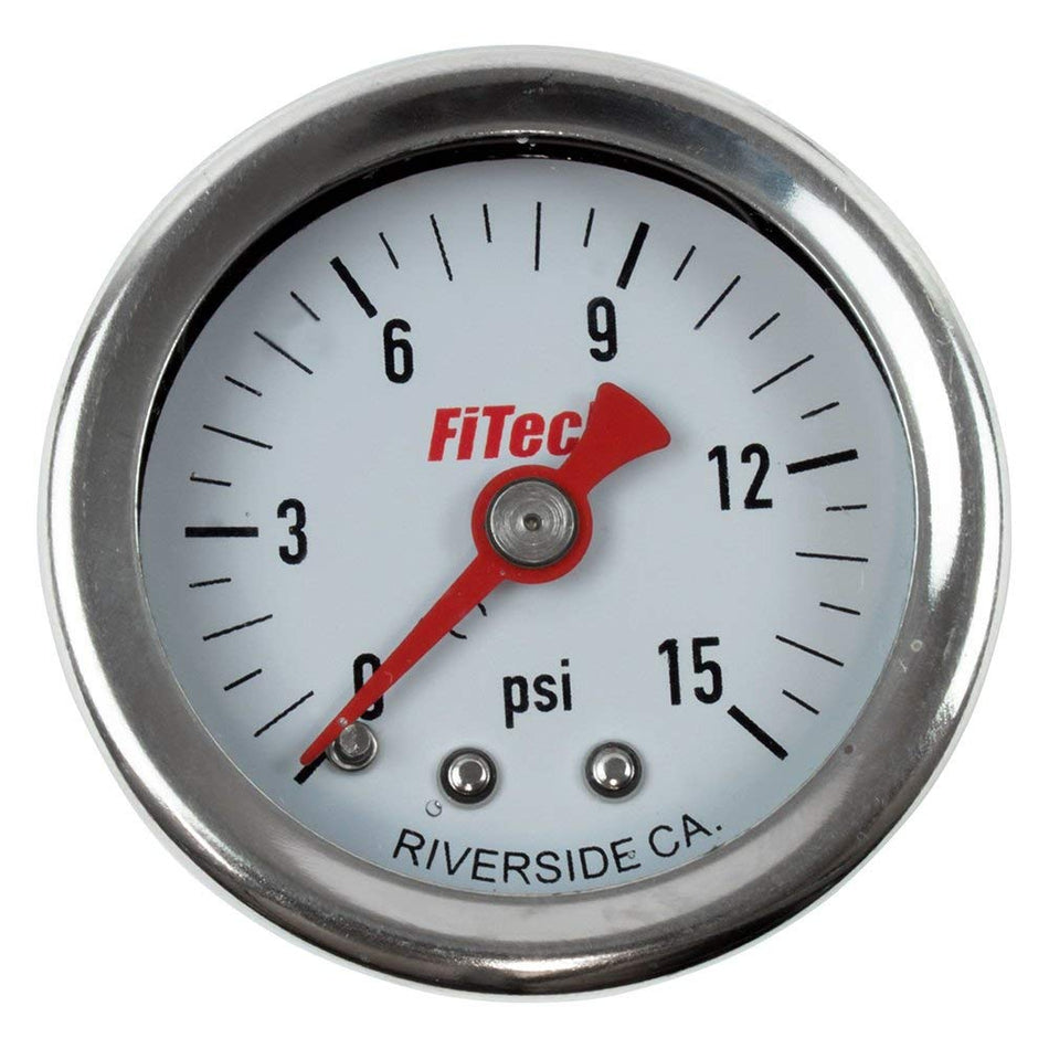 Fitech Efi 80118 Fuel Press Ga 0-15 Psi Oil Filled