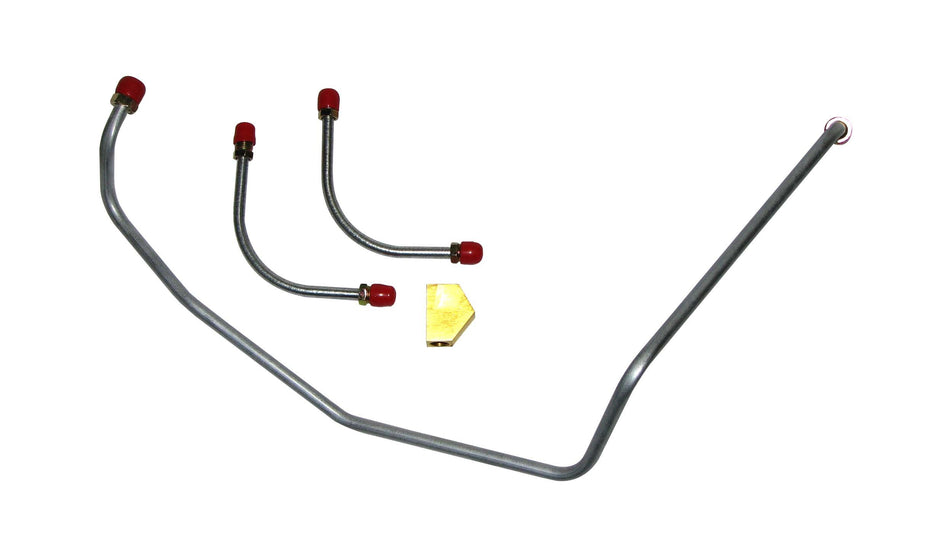 The Right Stuff FPC6975S Fuel Pump to Carburetor Line, 4 Piece (396/375hp, 3 Lines with Block, Stainless)
