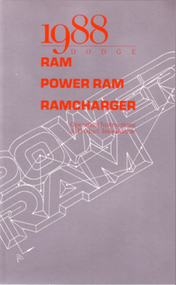 bishko automotive literature 1988 Dodge RAMCharger Owners Manual User Guide Reference Operator Book Fuses