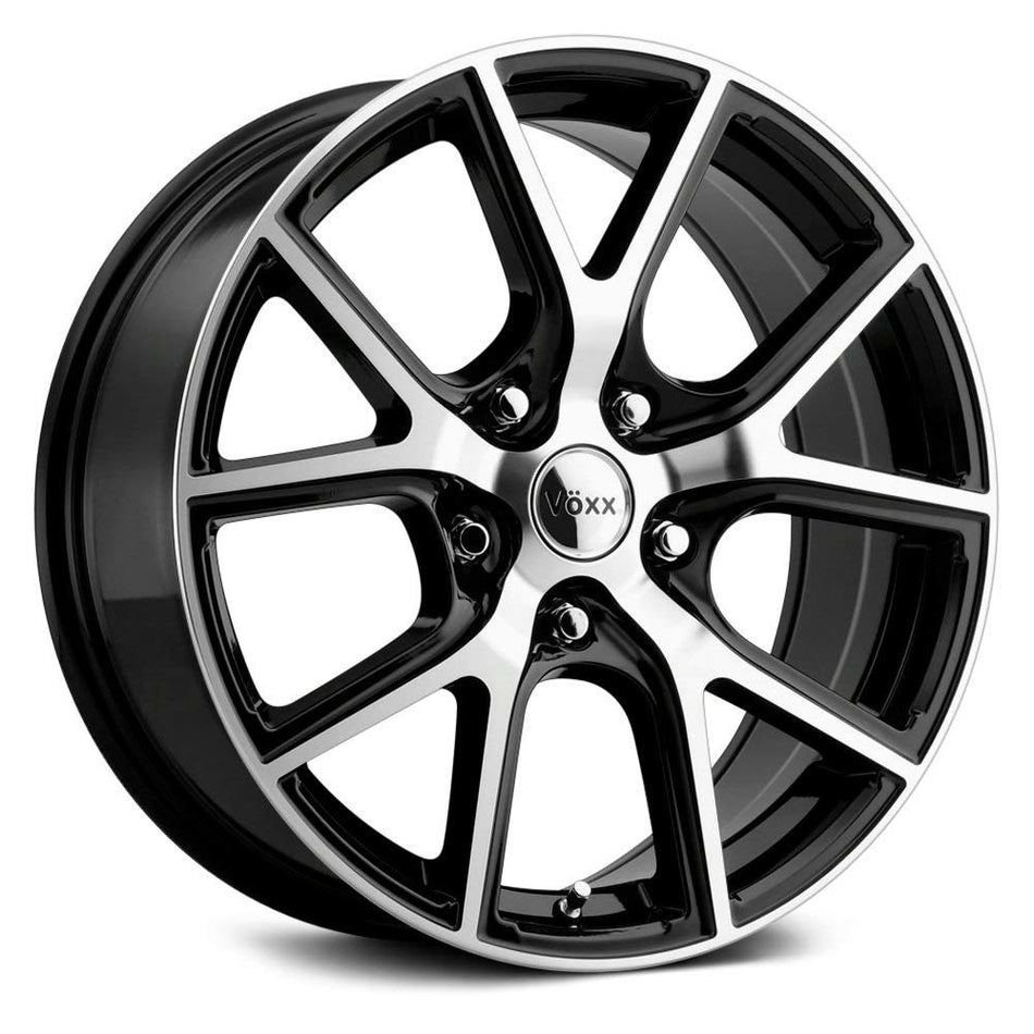 Voxx LUMI Custom Wheel - 20x9, 34 Offset, 5x120.65 Bolt Pattern, 72.56mm Hub - Gloss Black with Machined Face Rim