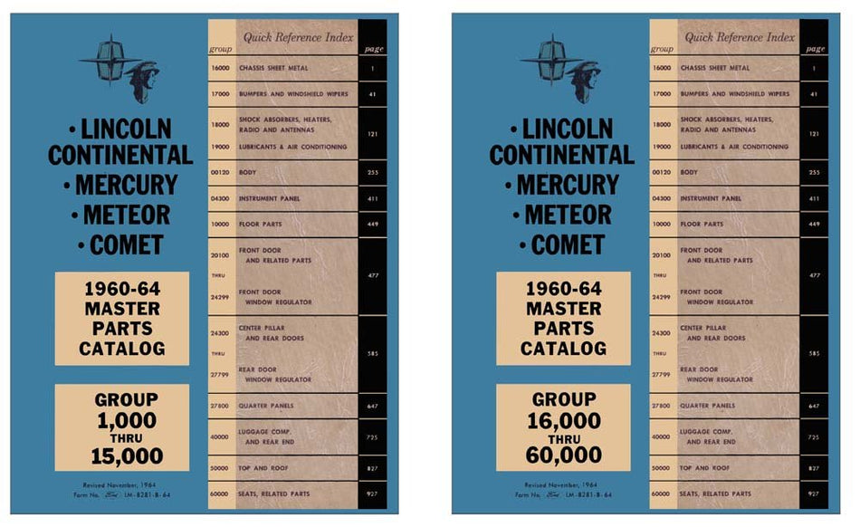 bishko automotive literature 1960 1961 1962 1963 1964 Lincoln Mercury Part Numbers Book List Interchange