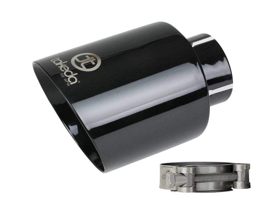 aFe Power 49T25454-B07 Takeda 409 Stainless Steel Clamp-on Exhaust Tip Black
