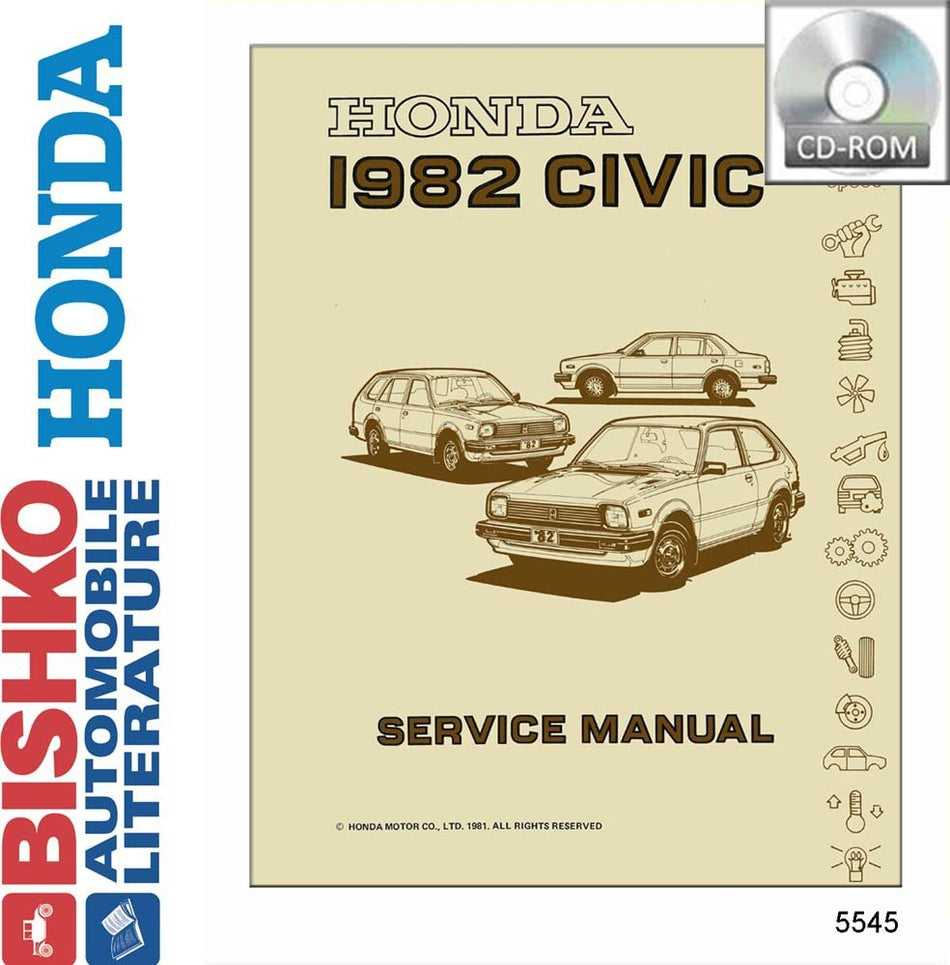 bishko automotive literature - Shop Service Repair Manual CD Engine Drivetrain Wiring OEM for The 1982 Honda Civic