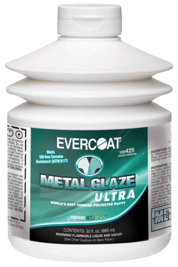 Evercoat Metal Glaze Ultra Polyester Putty for Fiberglass, Aluminum, Steel and More - 30 Fl Oz