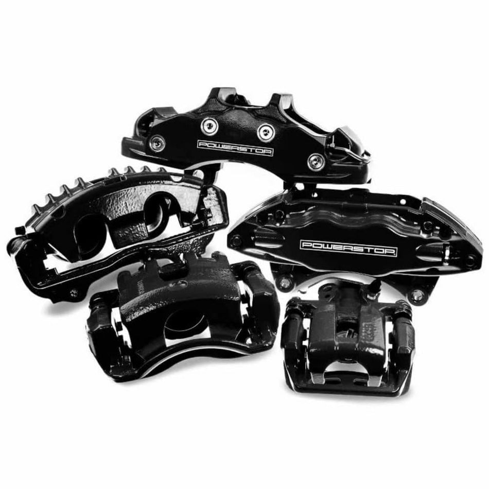 Power Stop S4790BLK Front Pair of High-Temp Black Powder Coated Calipers