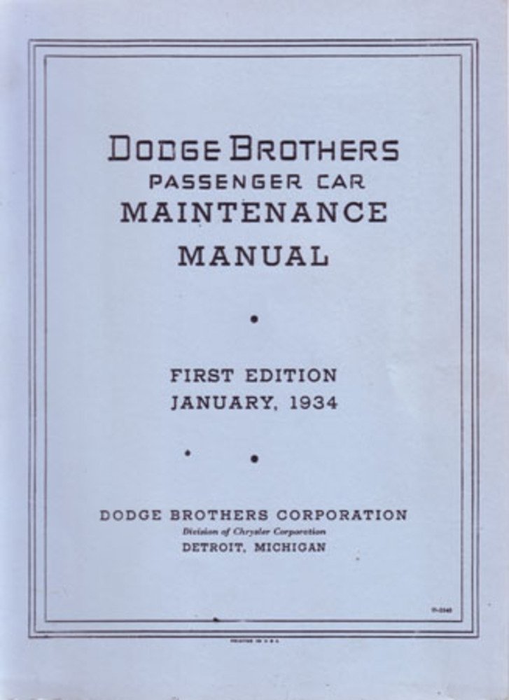 bishko automotive literature 1934 Dodge Shop Service Repair Manual Book Engine Drivetrain Electrical OEM