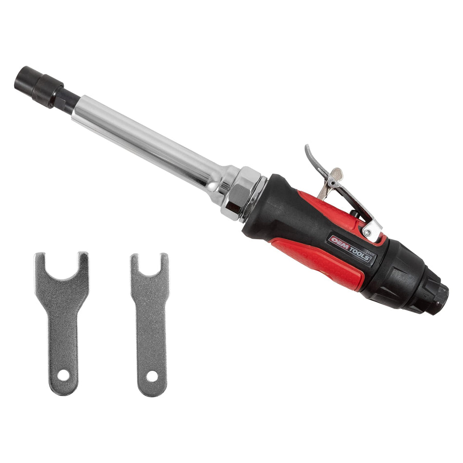 OEMTOOLS 24408 1/4 Inch Extended Air Die Grinder, Straight Die Grinder for Surface Prep, Extended Grinder with 5 Inch Reach for Tight Spaces, Surface Tool