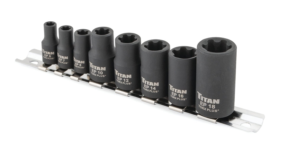 Titan 17418 8-Piece External Torx Plus Socket Set
