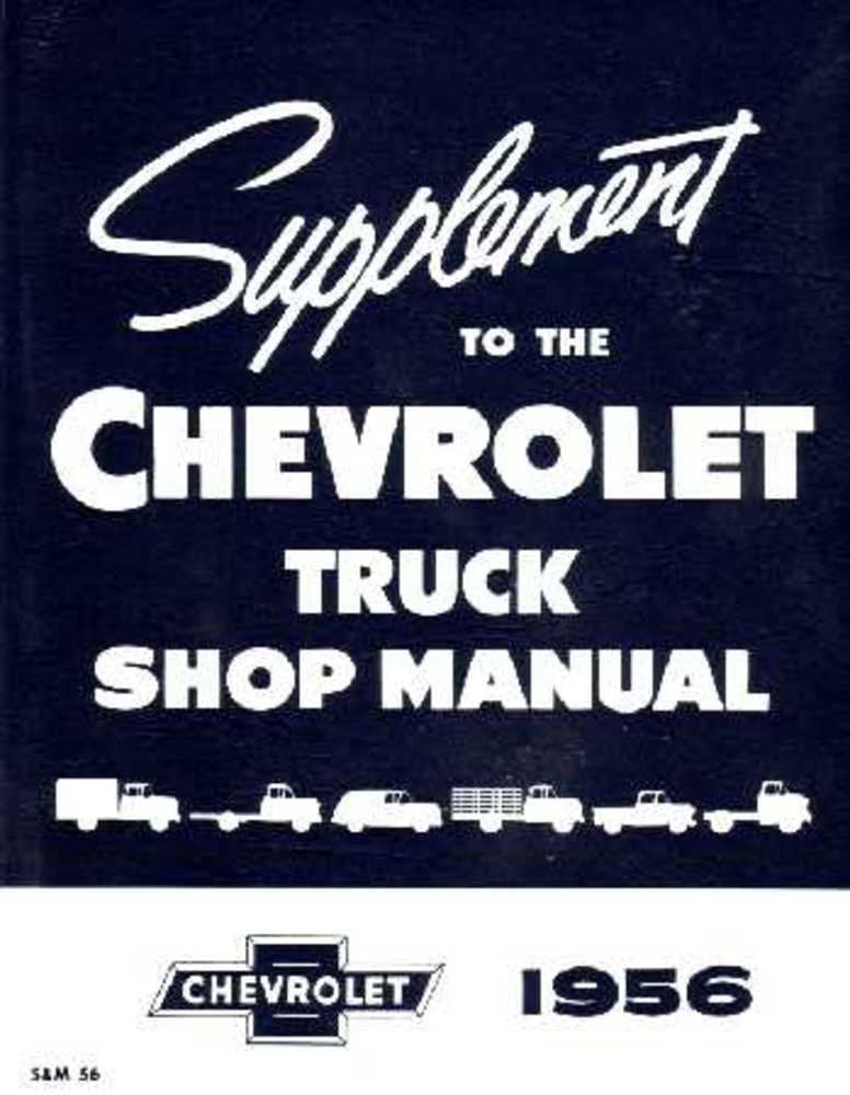 bishko automotive literature 1956 Chevy Pickup Truck Shop Service Repair Manual Engine Drivetrain Electrical