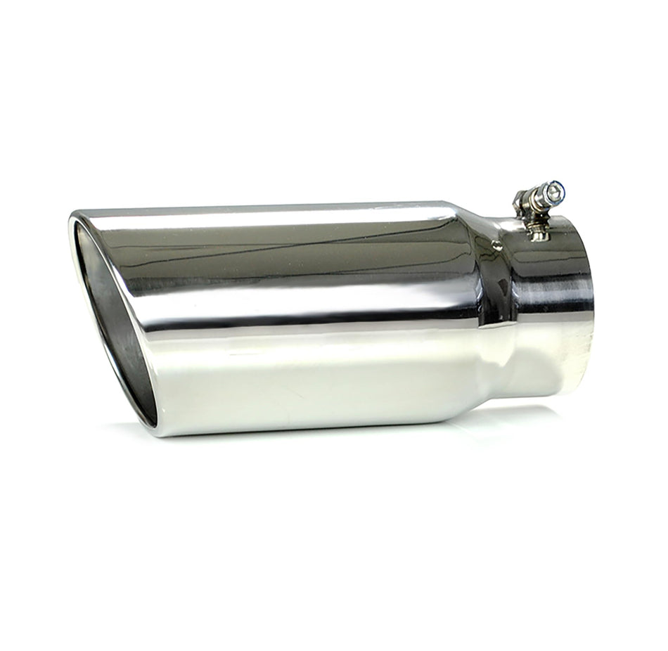 Black Horse Exhaust Muffler Tip, 5 inlet, 6 outlet and 15 Length Single Wall Stainless Steel Compatible with All Cars, Trucks and SUVs-MT-SC05-SS