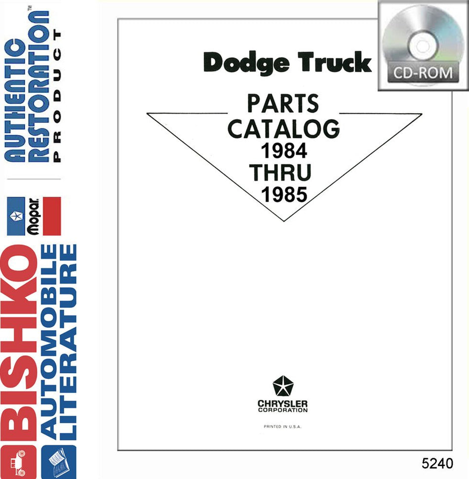 bishko automotive literature 1984 1985 Dodge Pickup Truck Parts Numbers Book List CD Interchange Images