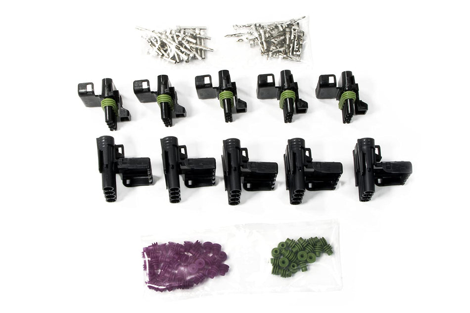 Painless Performance 70463 4 Circuit Flat Connector Male & Female Weatherpack Kit (5 ea.)