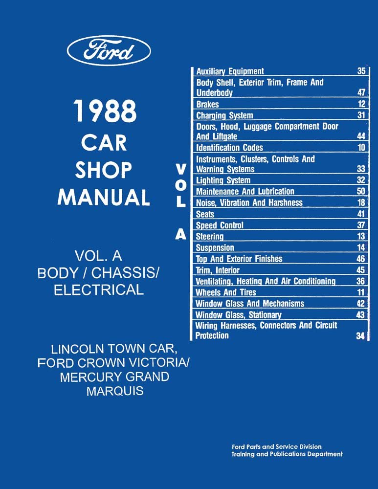bishko automotive literature 1988 Crown Victoria Town Car Grand Marquis Shop Service Repair Manual Engine