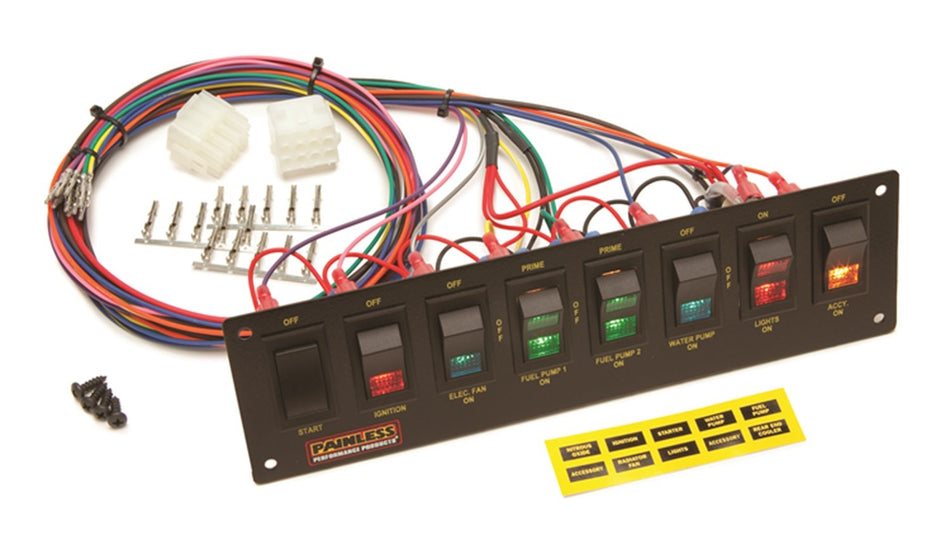 Painless Performance 50201 Dash Mount 8-Switch Panel for use with 50001 Harness