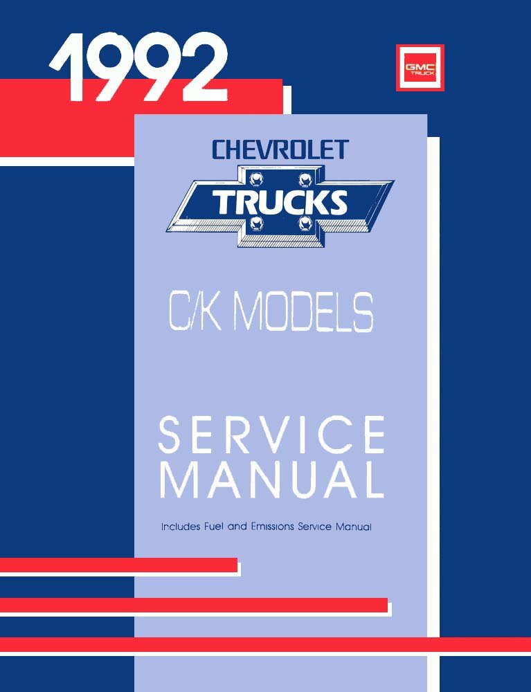 bishko automotive literature 1992 Chevy C/K 10-30 Light Duty Truck Shop Service Repair Manual Book Engine