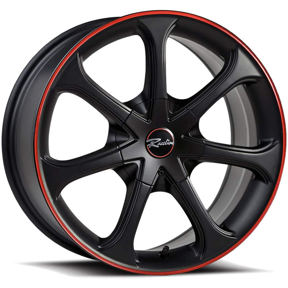 Raceline 197 16 Black Red Wheel / Rim 5x105 & 5x115 with a 40mm Offset and a 72.62 Hub Bore. Partnumber 197-67585B