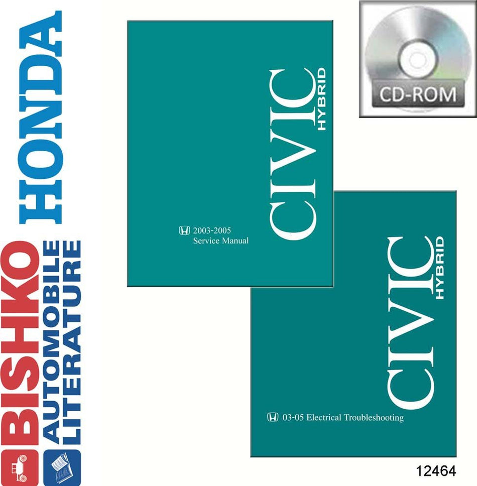 bishko automotive literature Service Repair Manual CD w/ 03-05 ETM Manual for 2003 2004 2005 Honda Civic Hybrid