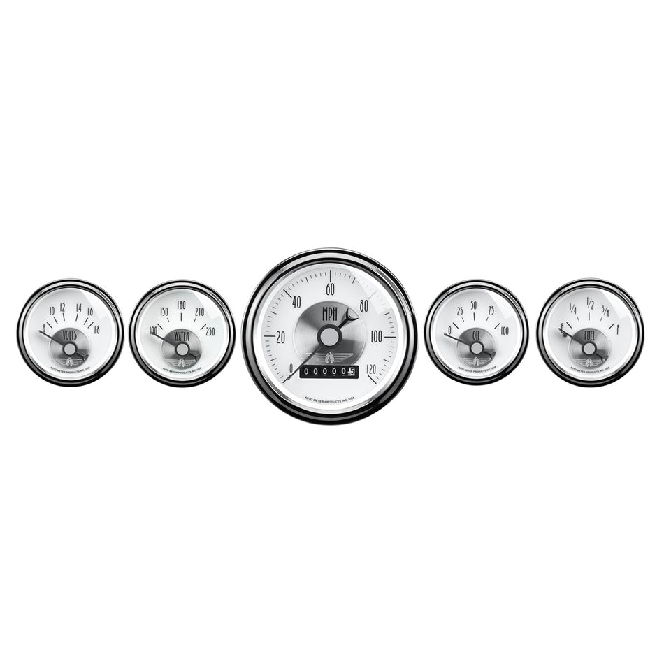 AUTOMETER 2007 PRESTIGE WHITE 5 PC. KIT BOX, WHEEL ODOMETER