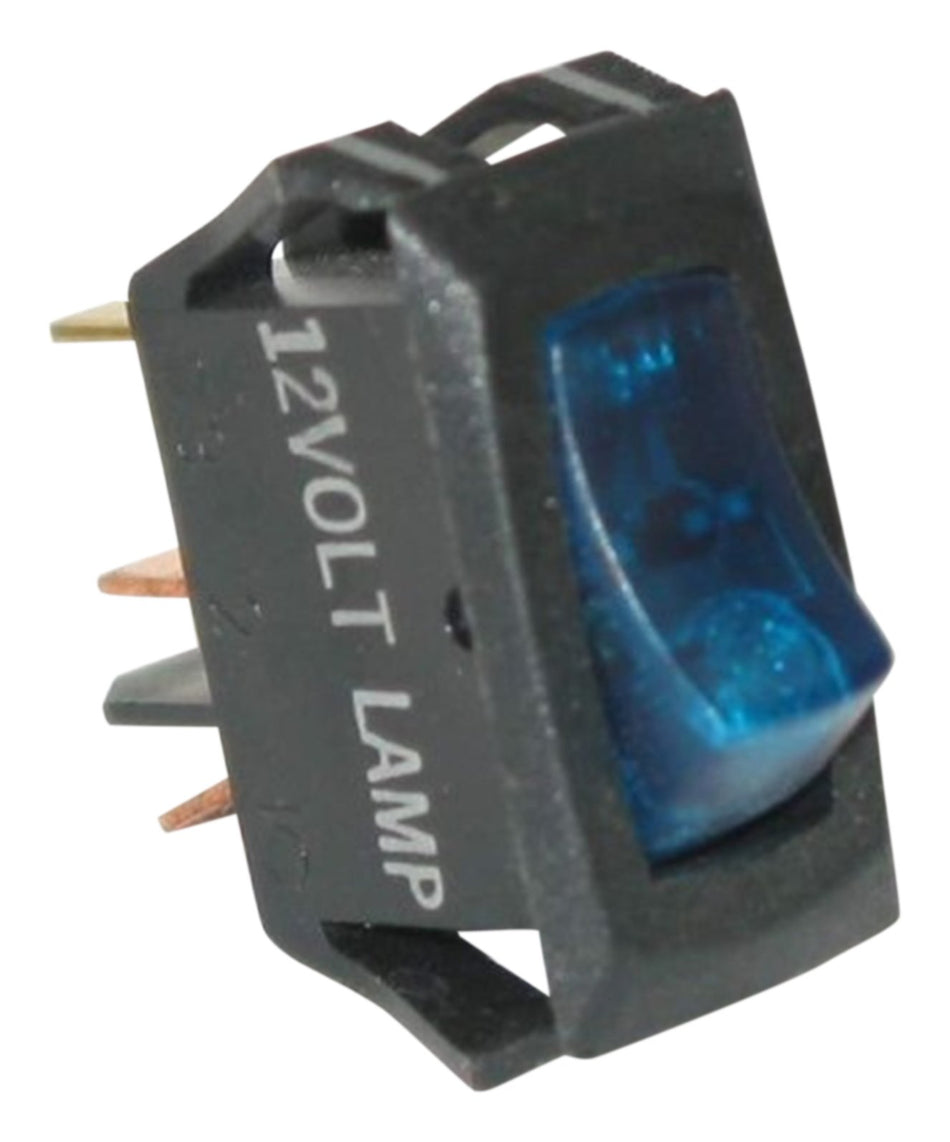 Painless Performance 80412 Small Rocker Switch, On-Off, Blue Lighted